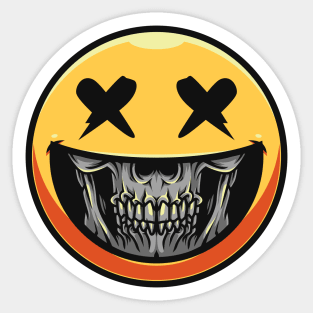 Smiley Skull Grin Sticker